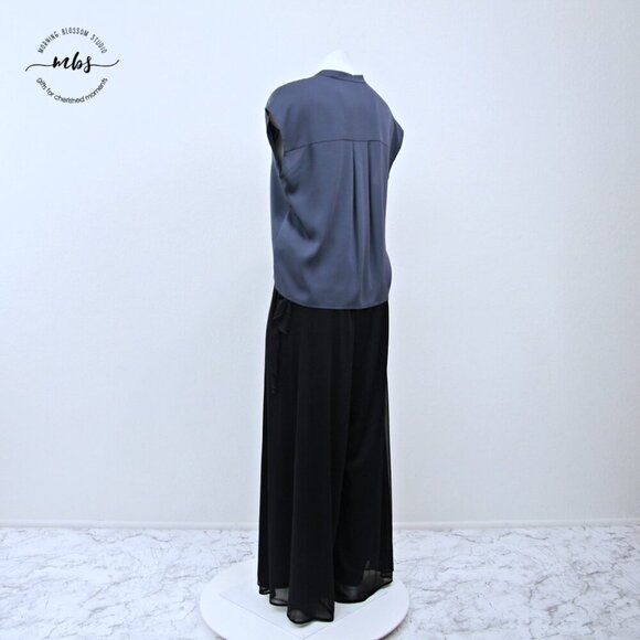 Vince Silk Blend Sleeveless Button Down High Low Blouse Purple Blue Women S - Picture 3 of 10